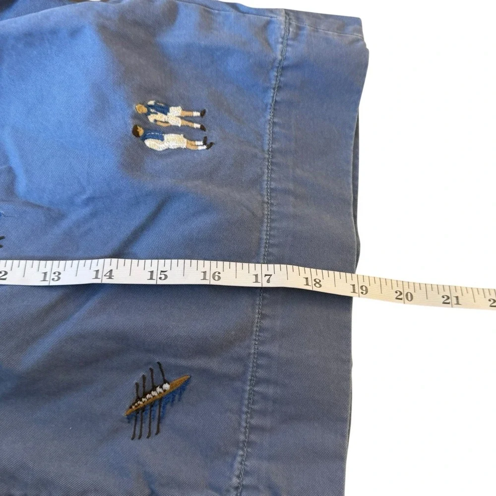 Polo Ralph Lauren Embroidered Row Club Blue Chino Shorts Men's 30 Old Money Rare